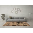 thumbnail image 3 of Ahgly Company Indoor Round Abstract Brown Modern Area Rugs, 3' Round, 3 of 4