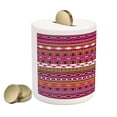 thumbnail image 2 of Pink Piggy Bank, Traditional Motifs and Borders Accents Vintage Native Folk Art, Ceramic Coin Bank Money Box for Cash Saving, 3.6" X 3.2", Multicolor, by Ambesonne, 2 of 4