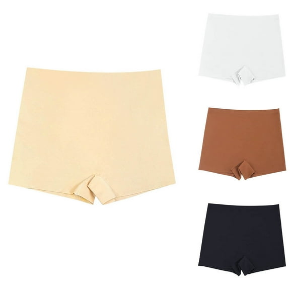 Aboser Womens Boxer Briefs Cooling Moisture Wicking Panties Comfortable Mid Waisted Underwear Solid Color Seamless Brief Panties for Teens