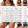 thumbnail image 3 of Miluxas Womens 2 Piece Solid Color Wrap Bikini Set V Neck Wide Straps High Waist Drawstring Ruched Vacation Bathing Suit Wine, 3 of 7