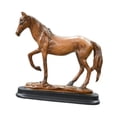 thumbnail image 2 of Escultura de caballo, arte artesanal, adorno de resina, figura decorativa, estatua de animal para estante de oficina, escritorio, regalo de cumpleaños Marrón, 2 of 9