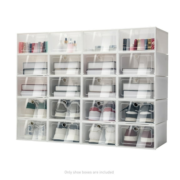 20 Round Hole Shoebox Angel White Large Shoe Storage ABS Foldable Shoe Box , DIY Placement Rectangular Shoe Storage
