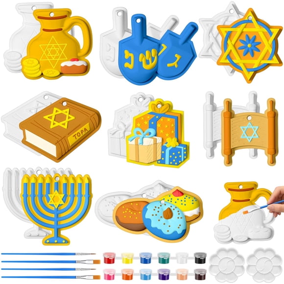 Art Craft Kit Syhood, 24 piezas de adornos de cerámica para Janucá