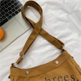 thumbnail image 2 of Qarigey Bolso bandolera de lona con letras, bandolera de almacenamiento, organizador de viaje de gran capacidad, bolsa de compras, bolsas de mensajero, Bolsas de mensajero y de hombro Marrón Qarigey AP012595-03, 2 of 6