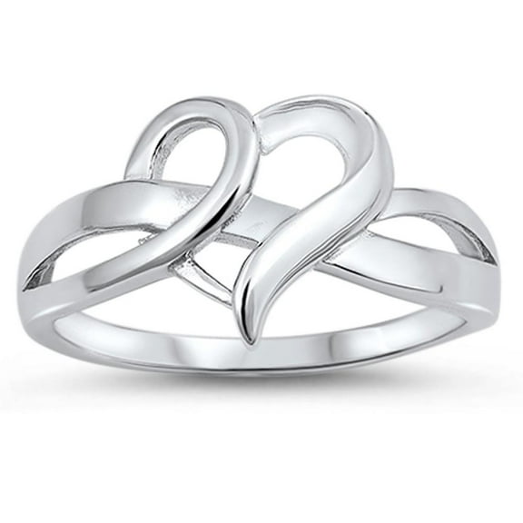 Infinity Heart Knot Promise Ring .925 Sterling Silver Love Band Jewelry Female Male Unisex Size 10