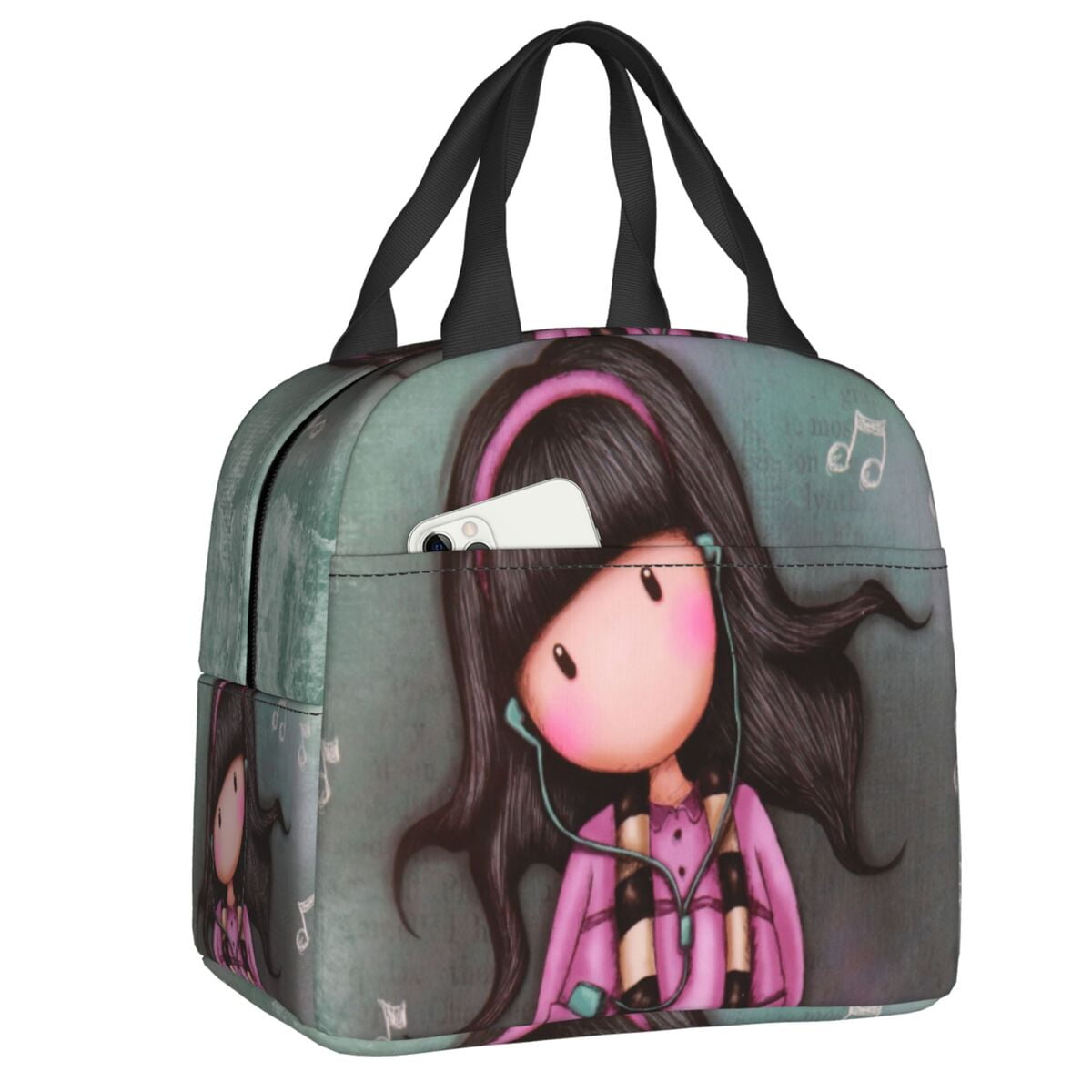 Gorjuss Santoro Insulated Lunch Bag for Women Resuable Girl Cartoon