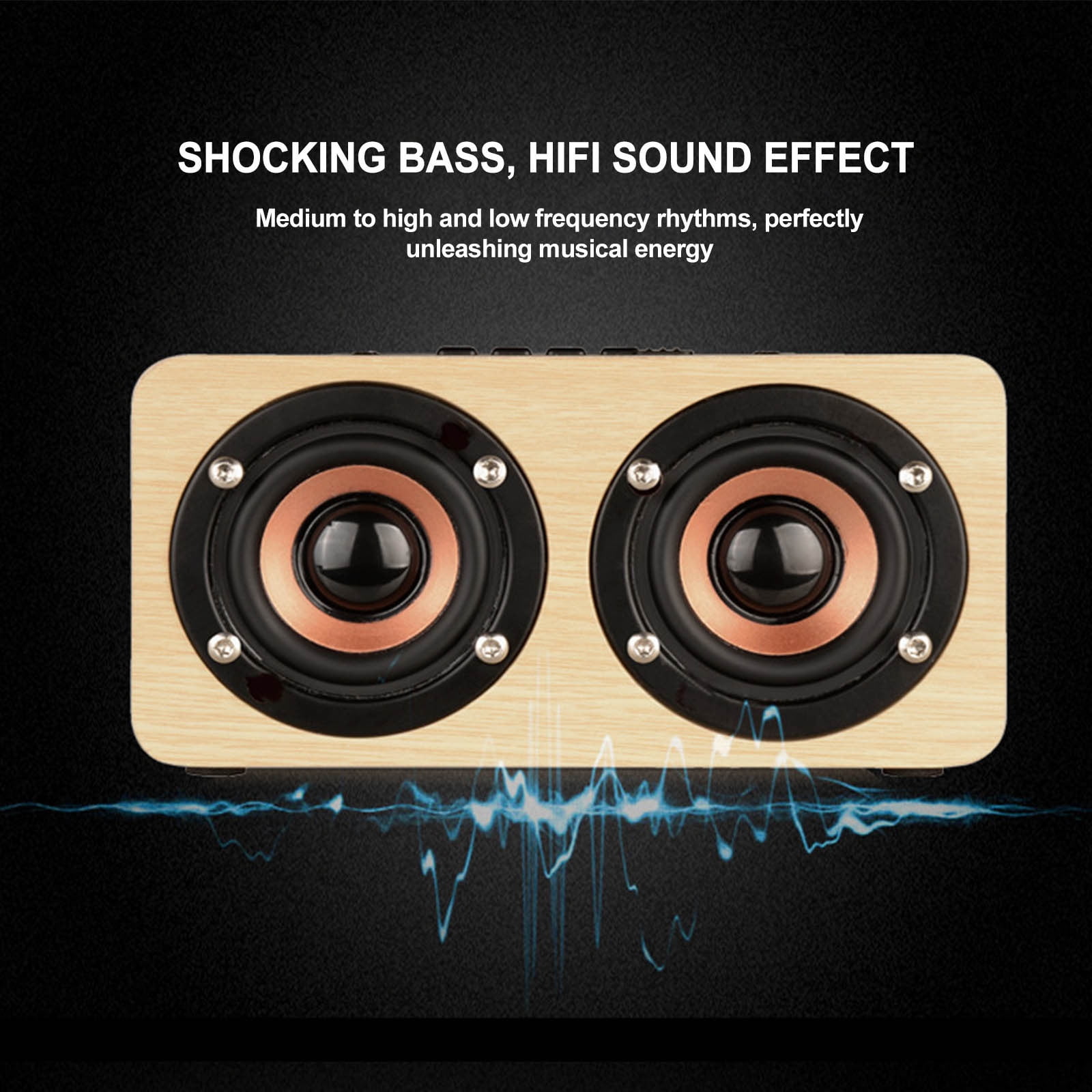 Blasgw K5 Wooden Computer, Sound Desk, Mini Gift, Small Speaker, Home Card, Wireless Bluetooth Speaker A