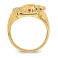 thumbnail image 2 of Real 14kt Yellow Gold Mens Diamond Horseshoe with Horse in Center Ring Size: 10; for Adults and Teens; for Women and Men, 2 of 5