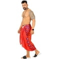 thumbnail image 4 of HAPPY BAY Men's Standard Casual Sarong Long Pareo Beach Wrap One Size Ruby, Mandala Summer Vacation Party, 4 of 4