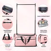 Dance Bag with Garment Rack - 28Collapsible Rolling Competition Dance Duffle Bag Lightweight Costume Wheeled Suitcase for Dancers Shows Livestreamer Athletes