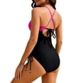 thumbnail image 5 of Enjoytime One Piece Swimsuit Women Print V Neck Tummy Control Bathing Suit Crisscross Back Modest Swimwear, 5 of 8