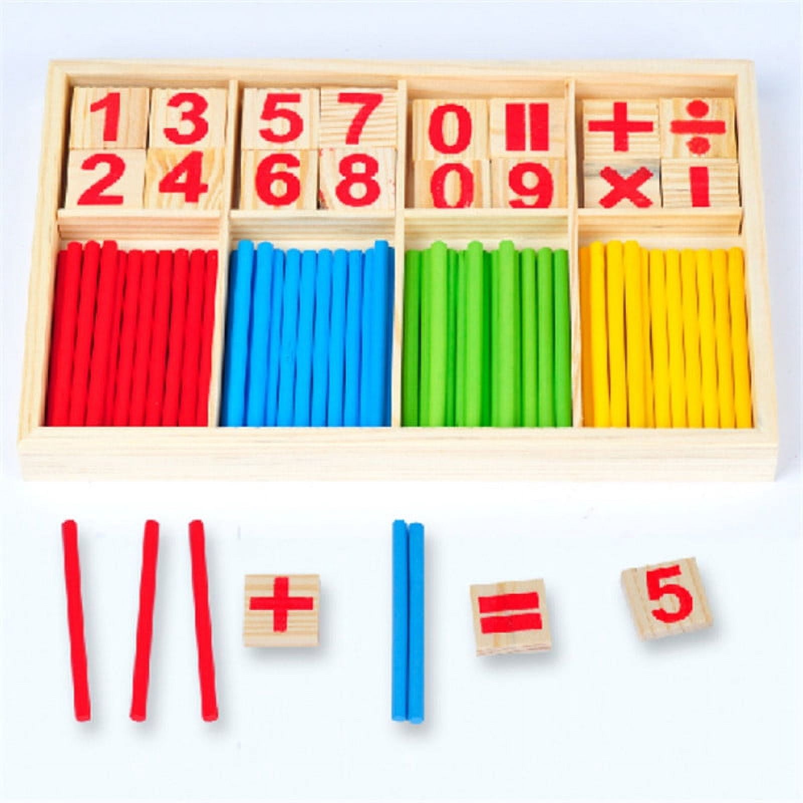Montessori Maths Teaching Aid: Wooden Digital Sticks for Kids to Learn ...