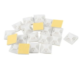 White Sticky Adhesive 6mm Cable Tie Wrap Mount Base Holder 20 Pcs