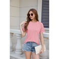thumbnail image 4 of Camisetas de Corta con Encaje para Mujer, para Negocios, Color Rosa, XXL, 4 of 9