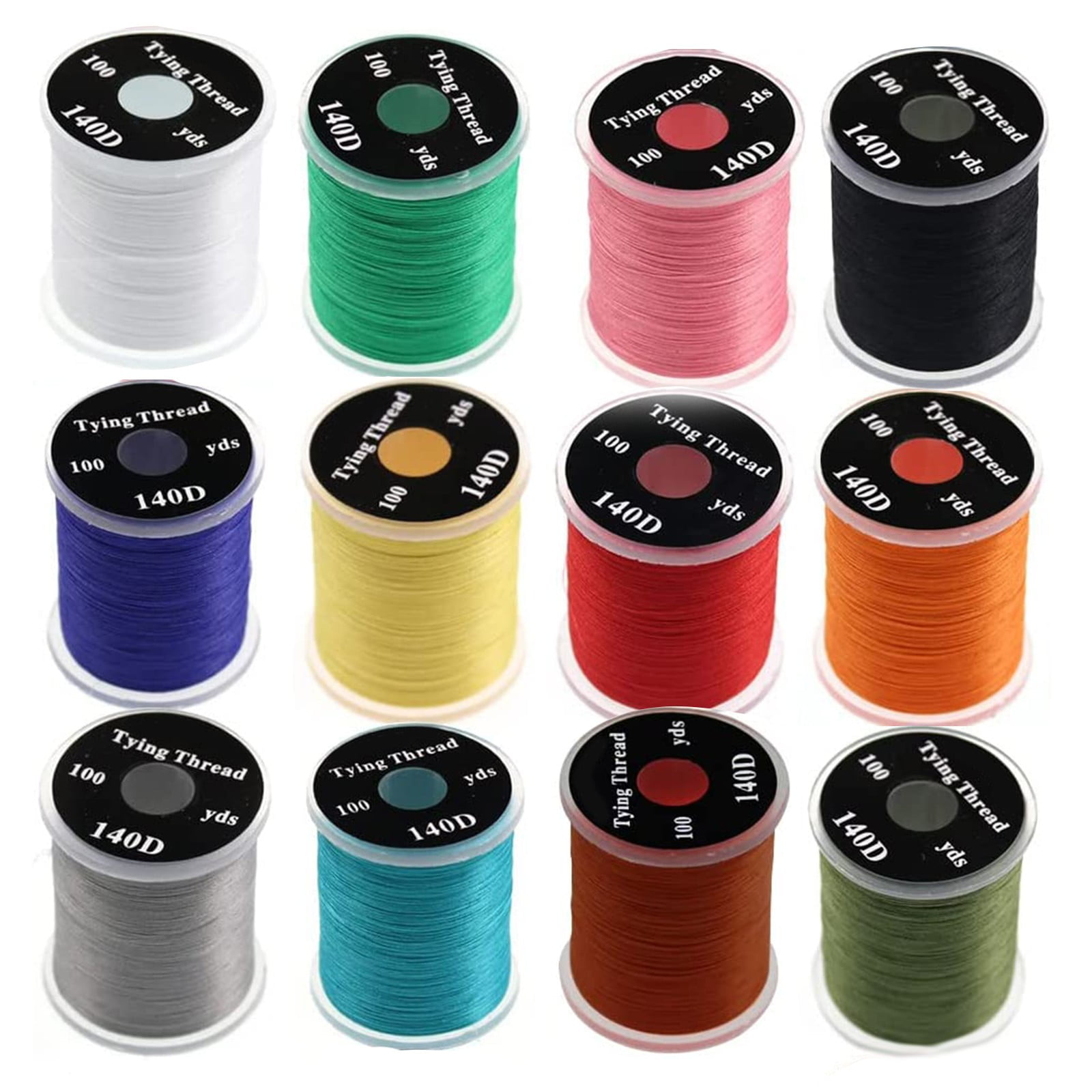 140d Fly Tying Thread Kit Material Tie Dry Wet Flies Nymph Elastic Wire 