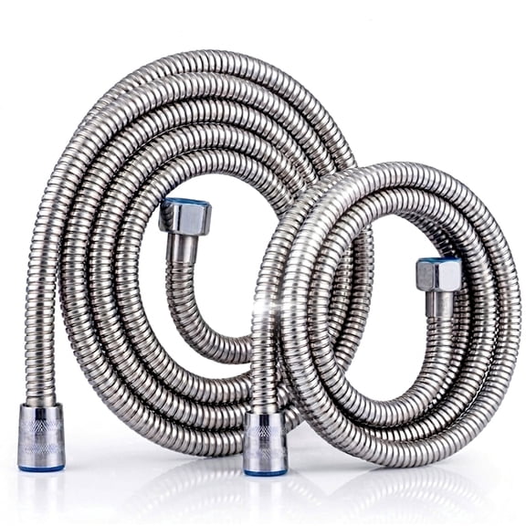 2 Pack Shower Hose 118 inches Extra Long Stainless Steel Handheld Shower Head Hose and Shower Hose 59 inches Stainless Steel Handheld Shower Head Hose with Brass Nut, Durable and Flexible