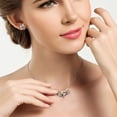 thumbnail image 2 of Elegant Flower Oil Drop Necklace and Earring Jewelry Set with Clavicle Chain for, 2 of 3