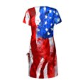 thumbnail image 5 of Clearance under $5 JINMGG 2023 Summer Plus size Clearance Dresses for Women under $10,Women Summer Independence Day Dresses Cropped Ball Gown Short Sleeve Crewneck Dress, 5 of 5