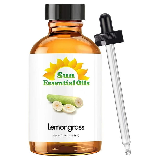 Sun Essential Oils 4oz - Citronnelle Huile Essentielle - 4 Oz Liquides