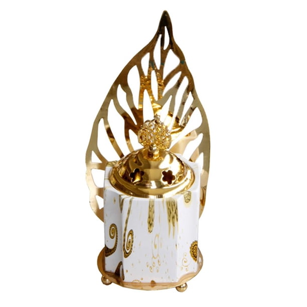 Soporte De Quemador De De Bobina Soporte De Quemador De censer De Cerámica Decoración Para Hogar Del Té Oro blanco