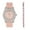 Silver; Pink;, variant on Women's Big Rocks Diamond Iced Out Crystals Bezel Colored Dial w/Easy Reader Roman Numerals Colorful Rubber Band Perfect Bling-ed Out Watch - ST10357LA (SLV Blush Pink -Pink Tennis)