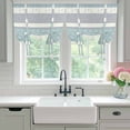 thumbnail image 4 of Farm Fruits Balloon Curtains for Bedroom/Front Door/Bathroom, Watermelon Lemons Peach Blue Grey Striped Tie Up Curtains 63 Inch Length Light Filtering Kitchen Curtains Shades for Windows 46"x63", 4 of 8