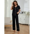 thumbnail image 4 of ebukurty Pajama for Women Sets 2 Piece Short Sleeve Loungewear Black Women's Sleepwear, Sizes S/XL, 4 of 7