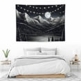 thumbnail image 3 of FUMJ Black and White Tapestry Starry Night Mountain Tapestries for Bedroom Aesthetic Moon and Stars Tapastry's Hanging Dark Forest Wall Tapestry for Living Room (Black, 40 × 30inch), 3 of 7