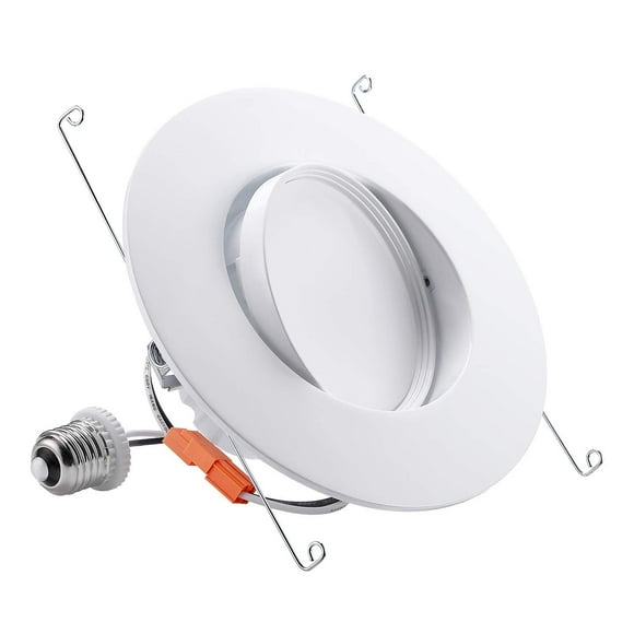 TORCHSTAR 10W 5/6inch Gimbal LED Recessed Light Retrofit Kit 75W Equivalent, Energy Star UL Classified Light Fixture, Adjustable LED Directional Ceiling Down Light Fits Recessed Can - 5