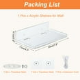 thumbnail image 2 of Uxcell 8" Small Floating Shelves Clear Acrylic Shelves for Wall Small Clear Wall Shelf Bathroom Shelves With Power Extension Cord, 2 of 7