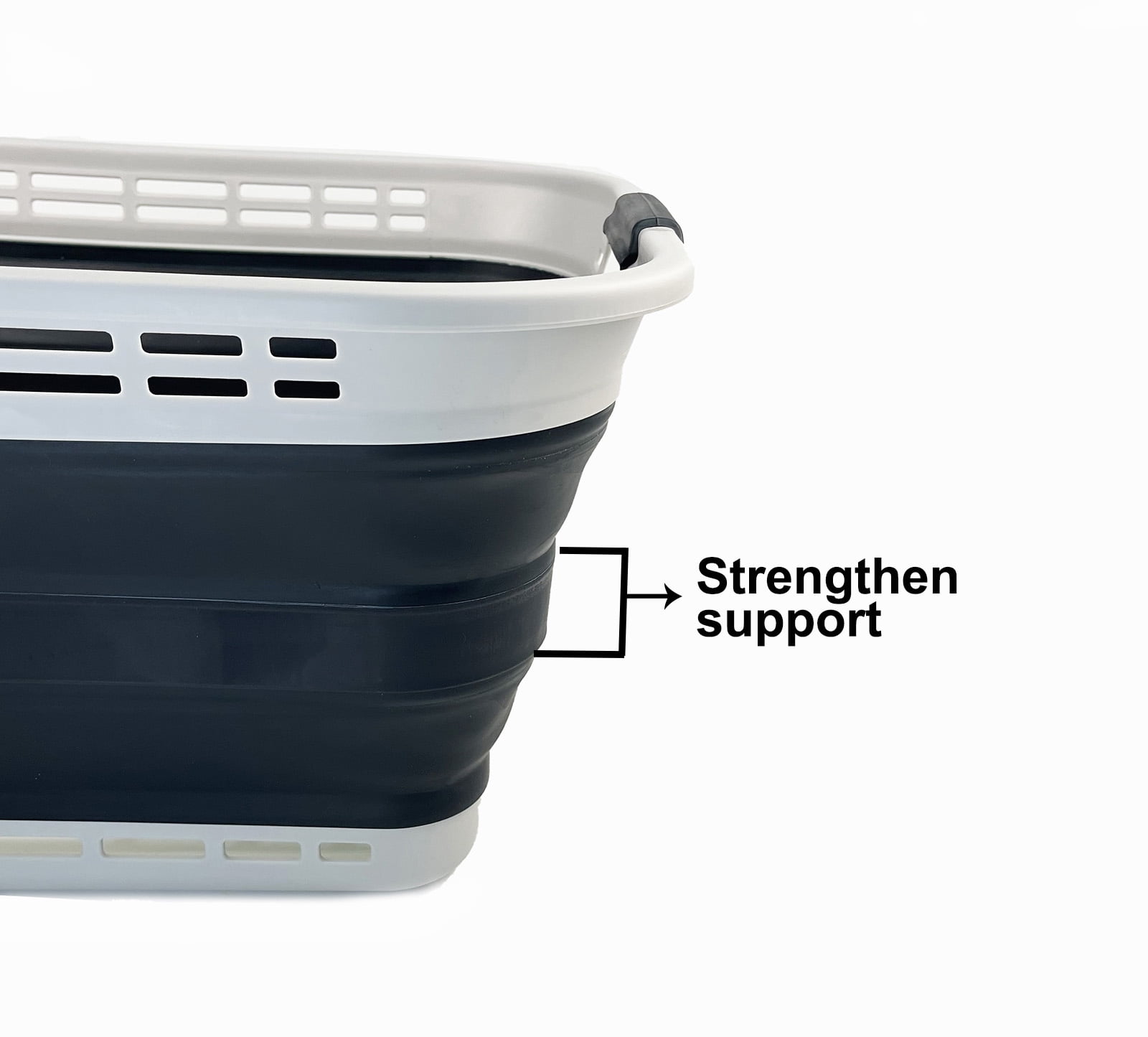SAMMART 42L (11 Galloons) Collapsible Plastic Laundry Basket - Foldable Pop Up Storage Container/Organizer - Portable Washing Tub - Space Saving Hamper/Basket