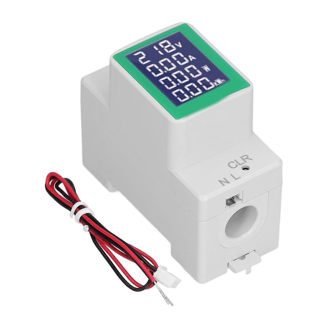 DIN Rail Meter Digital Voltmeter Ammeter Power Energy Monitor Multimeter Tester AC50‑300V 100A