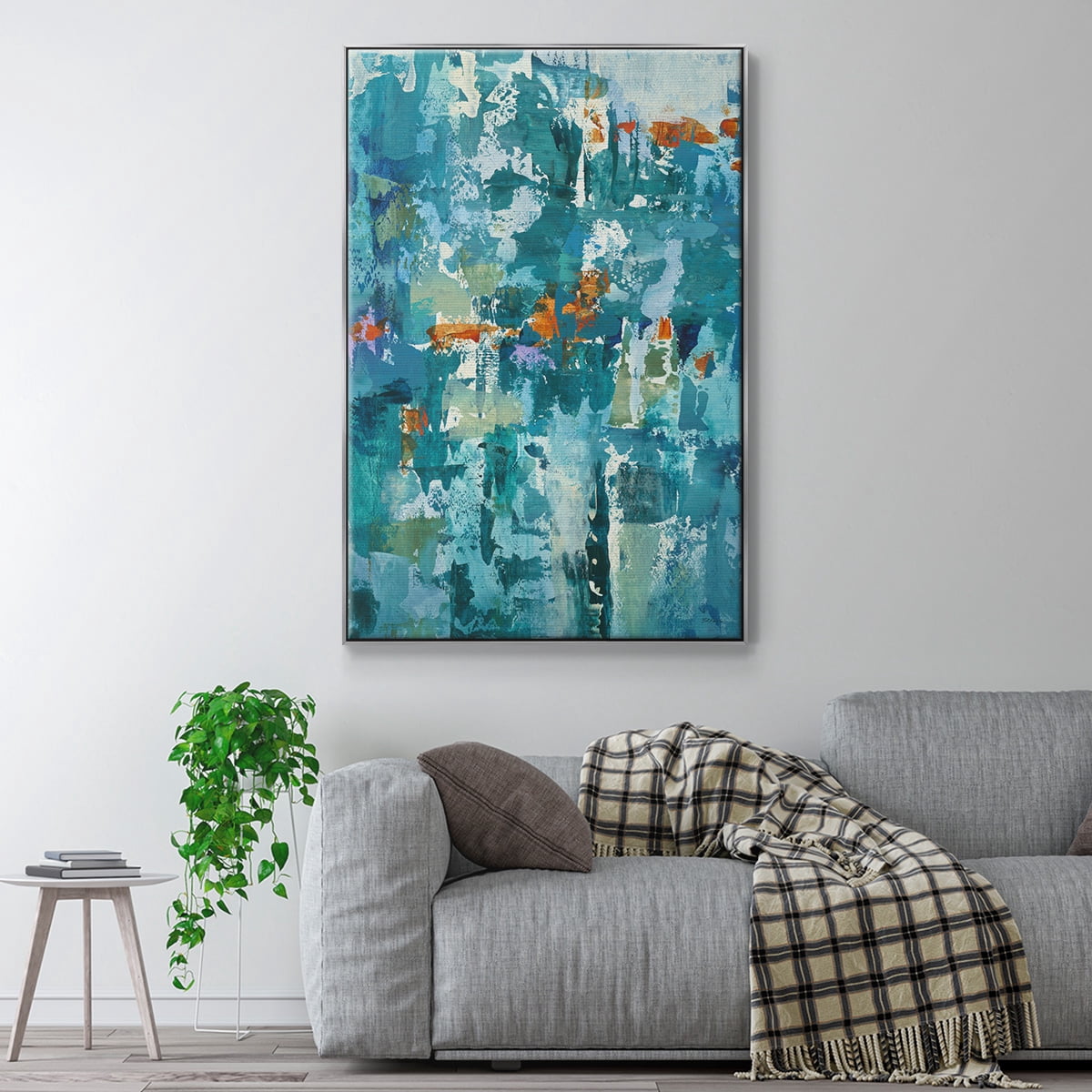 Reticent I Framed Premium Gallery Wrapped Canvas - Ready to Hang - 25 x 37 - Silver Floating Frame