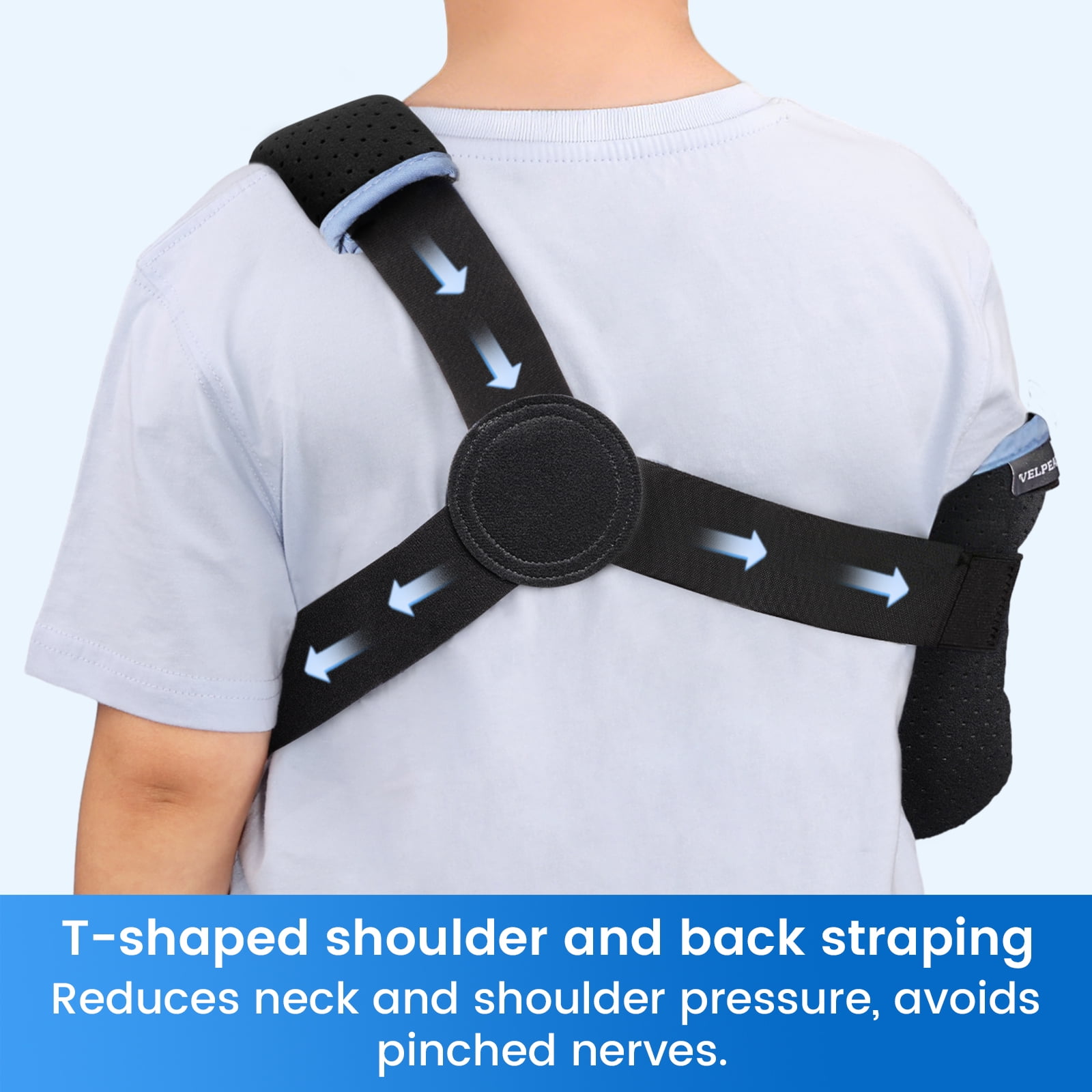 Velpeau kids arm sling, Lightweight Medical Sling with Adjustable Shoulder Strap,Shoulder Mesh Immobilizer Slings for Elbow Injury/Torn Rotator Cuff/Wrist Injury/Surgery, (Comfort Version,2XS,Right)