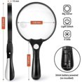 thumbnail image 5 of Extra Large LED Handheld Magnifying Glass with Light - 2X 4X 25X Lens Zoom Lightweight Shatterproof Magnifiers, 5 of 5