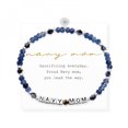 thumbnail image 2 of APIPEE Bohemian Bracelet Gold Beads White Crystal Chalcedony Round Pendant Colorful Electroplated Faceted Rhombus Beads Letter Bracelet For MOM, 2 of 5