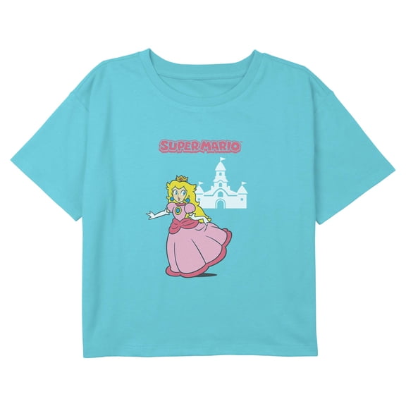 Girls Nintendo Princess Peach and Castle T Shirt