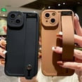 thumbnail image 7 of Solid Phone Case with Wristband Stand, Camera Lens Protection, Shockproof Silicone Soft Case for iPhone 11 Pro Max, Green, 7 of 7