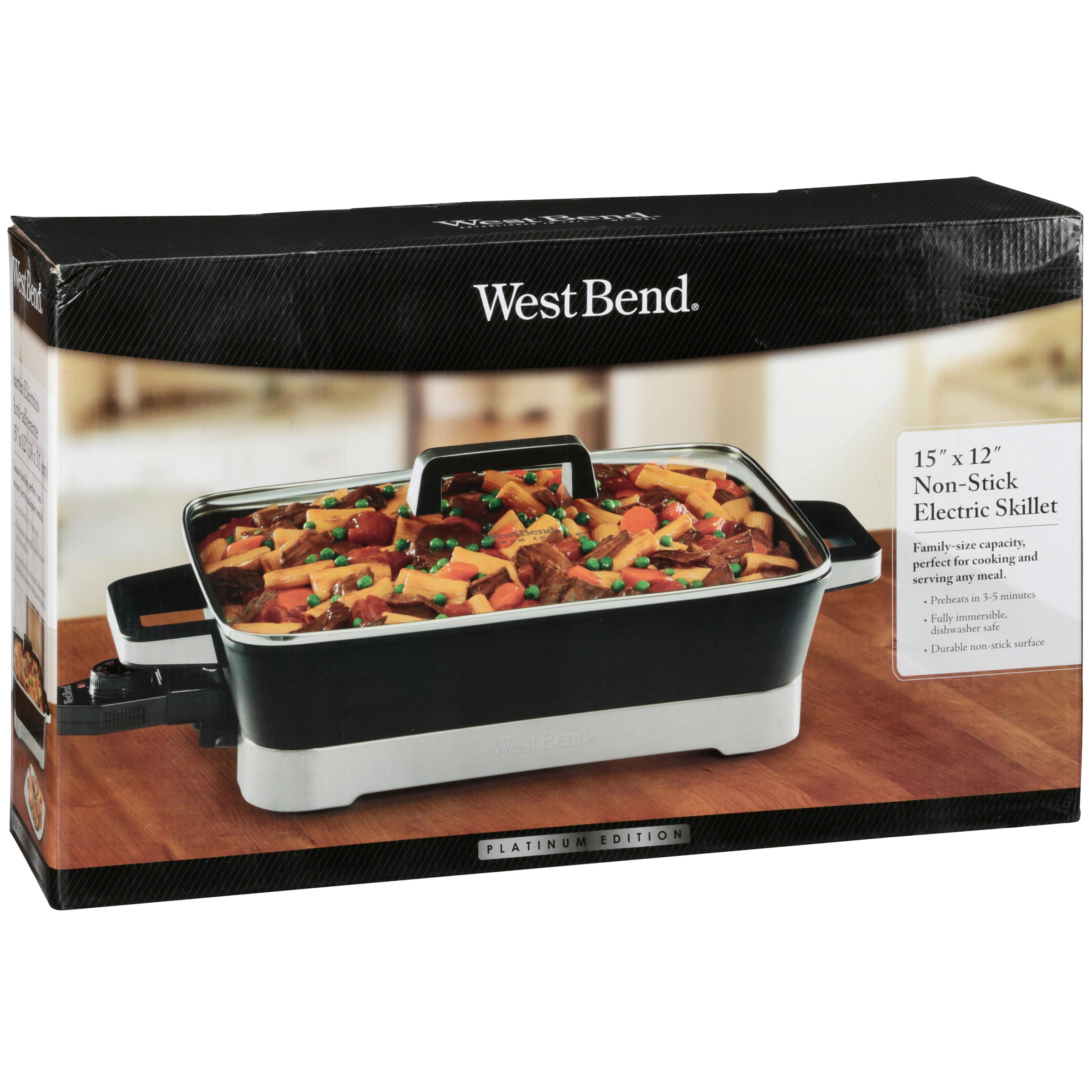 West Bend 12 Electric Skillet with Non-Stick Coating, in Black SKWB12BK13