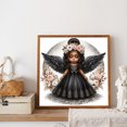 thumbnail image 4 of Pintura de diamante 5D DIY, taladro redondo completo, kit de niña ángel, decoración del hogar, 40x40cm, negro, 4 of 9