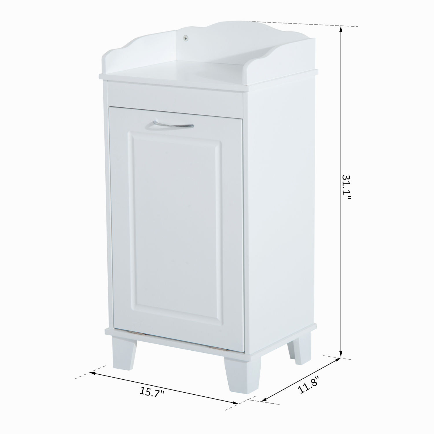 HomCom Modern Country Free Standing Laundry Hamper, White