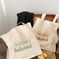 thumbnail image 3 of green red Bolso de mano de lona, ​​bolso de almacenamiento de libros, bolso de hombro de gran capacidad, 3 of 5