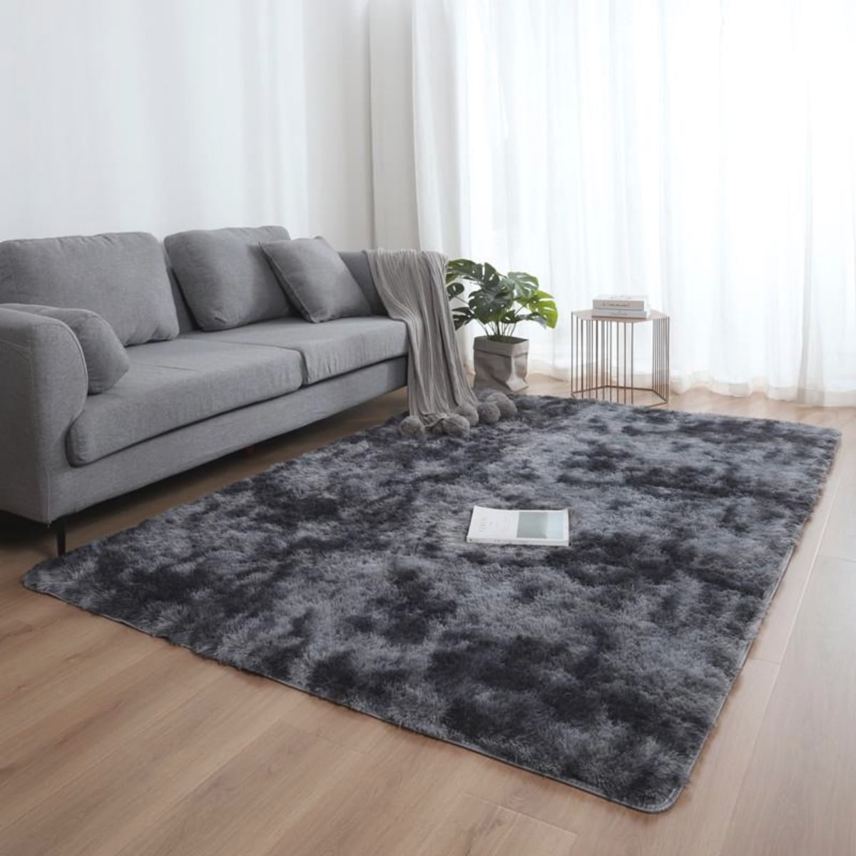 Buy Novashion 5ft X 8ft Shaggy Area Rugs For Bedroom Living Room Gray 