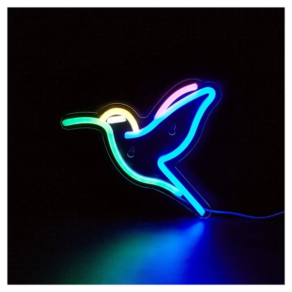 Colorful Birds LED Neon Sign, Light Up Neon Lights Signs, For Bedroom Room Bar Wedding Party Decoration 22.6cm×17.2cm