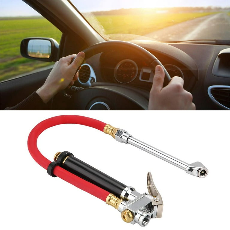 Air Tire Pressure Fill Inflator with Gauge Dual Chuck Compressor Hose Air Tire Pressure Fill Inflator with Gauge Dual Chuck Compressor Hose