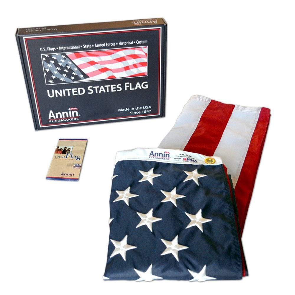 Annin American Flag 3x5 ft 100% Made... Nylon SolarGuard Nyl-Glo by Flagmakers 
