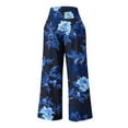 thumbnail image 5 of Sentmoon Women's Pants Elastic Waist Boho Floral Print Summer Casual Pants Straight Fit Wide Leg Pockets Quick Dry Palazzo Pants Casual Lady for Casual Hangouts Multicolor S, 5 of 5