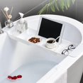 thumbnail image 4 of Stable Placement Expandable Bathtub Tray, Plastic Material, Draining Design, Bathroom Caddy Tub Table (White), 4 of 8