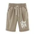 thumbnail image 4 of LYXSSBYX Womens Shorts with Pockets Clearance Women's Shorts Cotton and Linen Fashionable Printing Elastic Waist 5-inch Pants Drawstring 5-inch Shorts, 4 of 4
