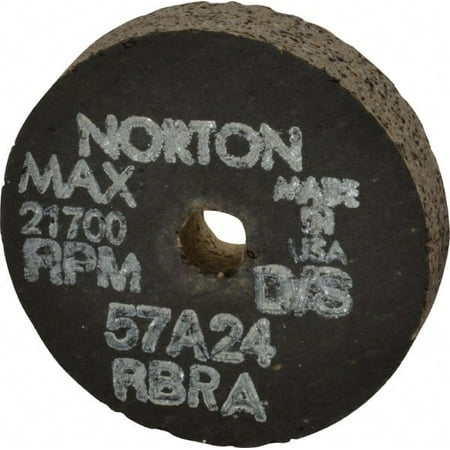 

Norton 2-1/2 Diam x 3/8 Hole x 1/2 Thick R Hardness 24 Grit Surface Grinding Wheel Aluminum Oxide Type 1 Very Coarse Grade 21 700 Max RPM No Recess